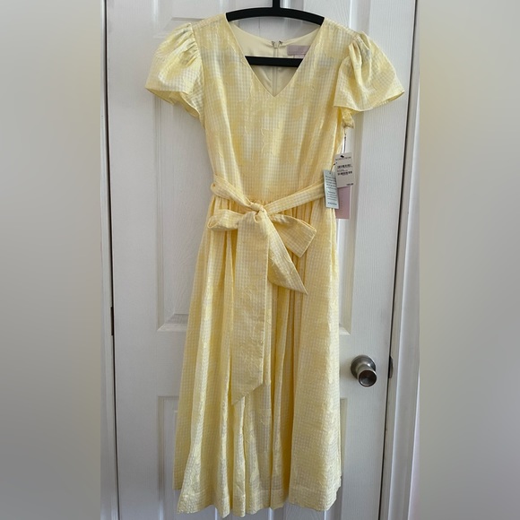 NWT Rachel Parcell Yellow Gingham Lace Dress Size Small - Picture 3 of 9